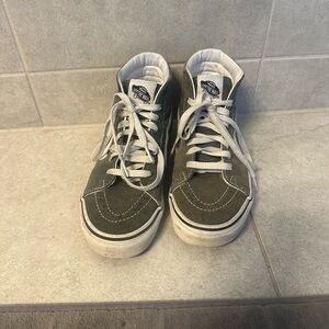 Vans High-Top Sneakers in Olive and White